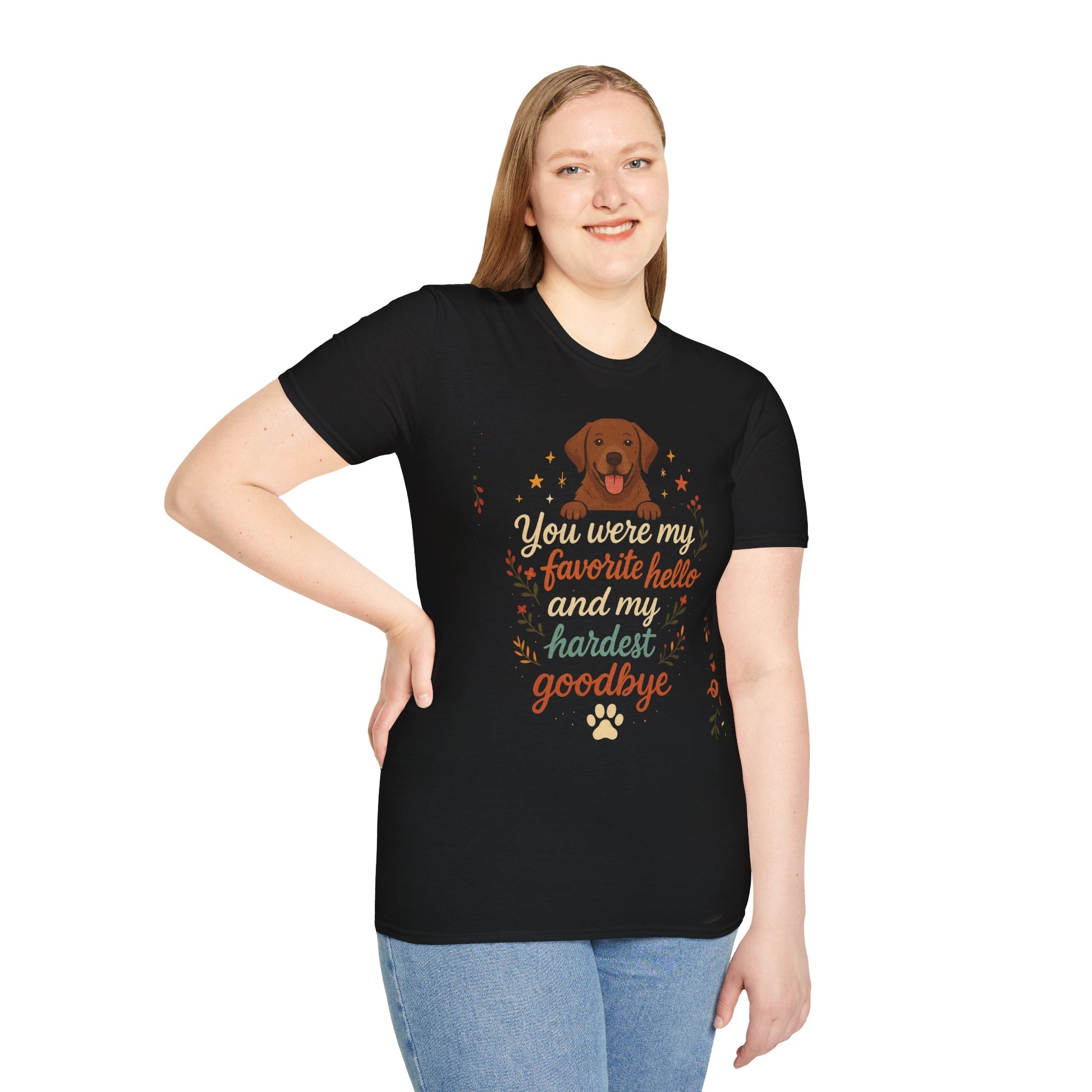 Memorial Paw Print T-Shirt - Pet Loss Gift, Dog Lover's Apparel, Grief Support Wear, Sympathy Tee, Comfort T-Shirt